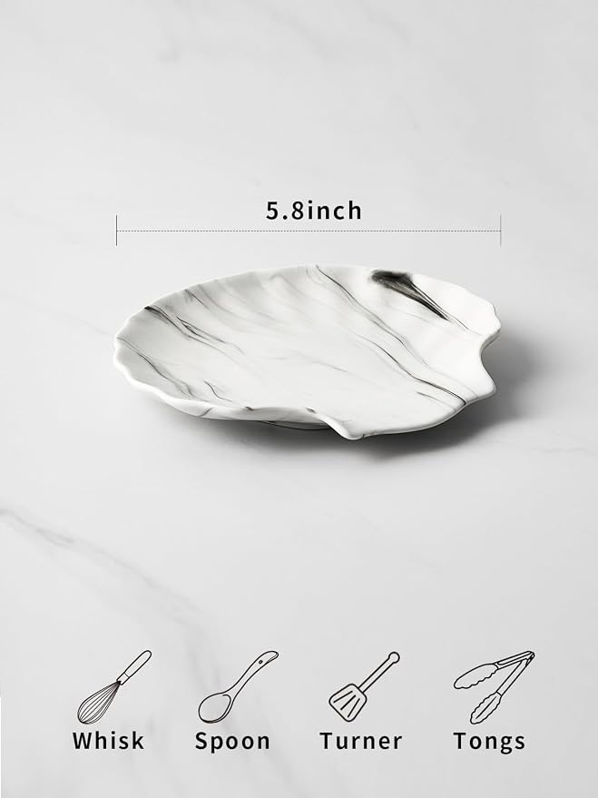 ABRUTY Spoon Rest for Stove Top, Ceramic Spoon Holder for Counter, Modern - Image 3