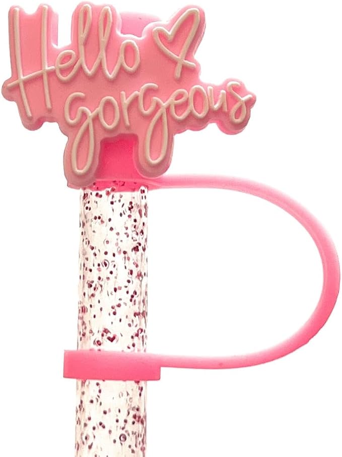 6 Pack 8mm Valentine's Straw Toppers, Silicone Straw Tip Covers - Image 2