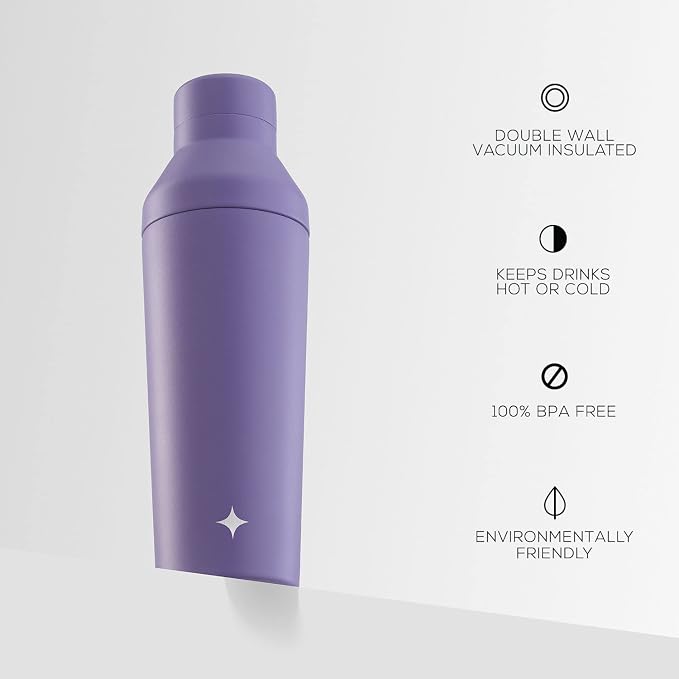 JoyJolt Triple Insulated Cocktail/Protein Shaker Bottle. 20oz Shaker Cup - Image 4