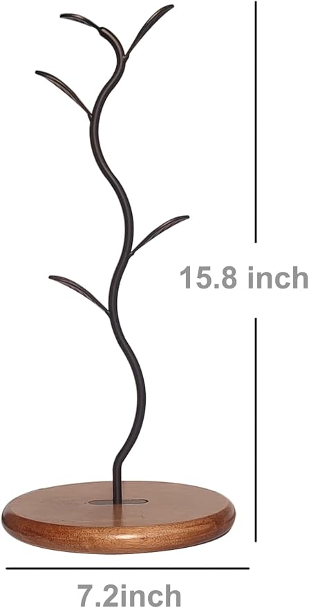 Coffee Mug Holder Tree Rack for Counter, Leaf Shaped Tea Cup Mug Holder Stand - Image 3