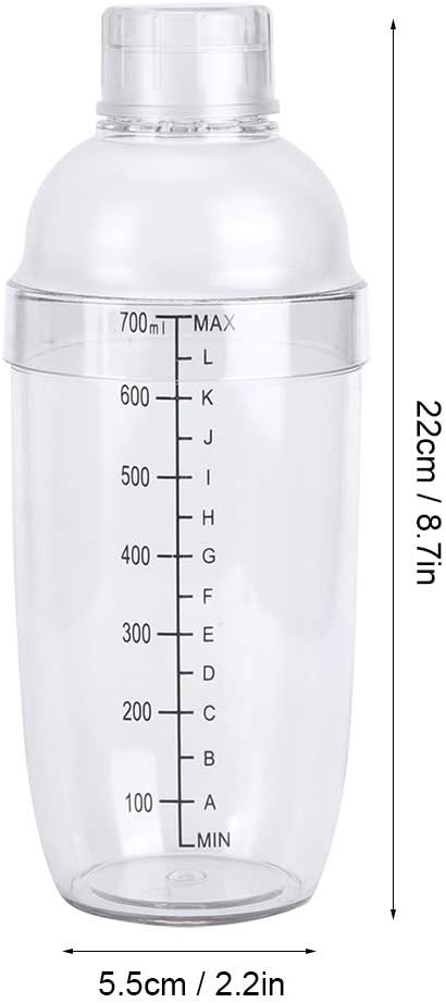 700ml Cocktail Shaker, Food Grade Plastic Highly Transparent Drink Shaker Cup - Image 6