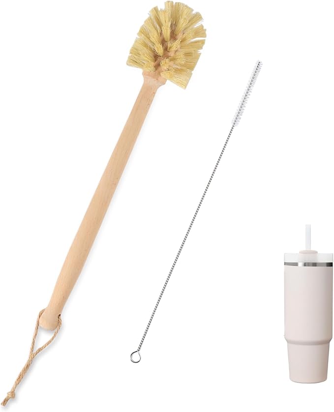 Long Handle Bottle Brush, Wooden Cleaning Brush - Image 8