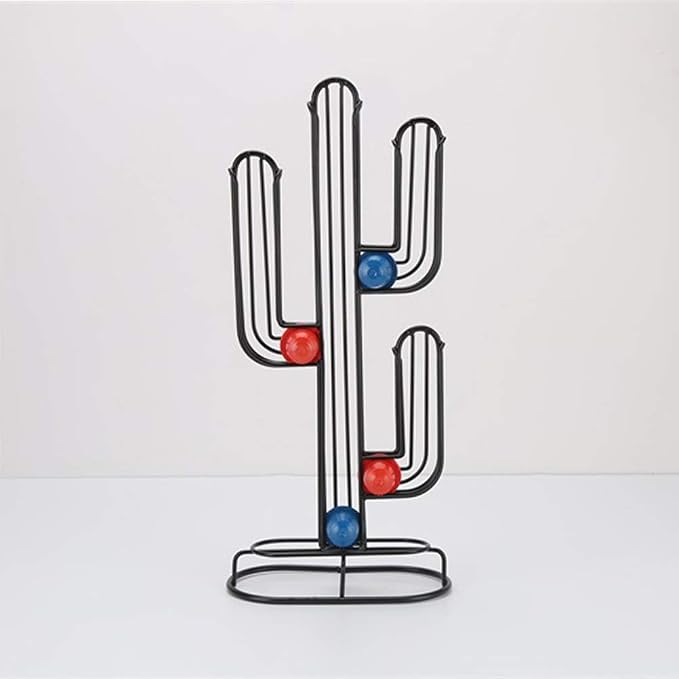 Iron Art Coffee Capsule Display Stand, Iron Wire Black Cactus Capsule Stand by Unknown