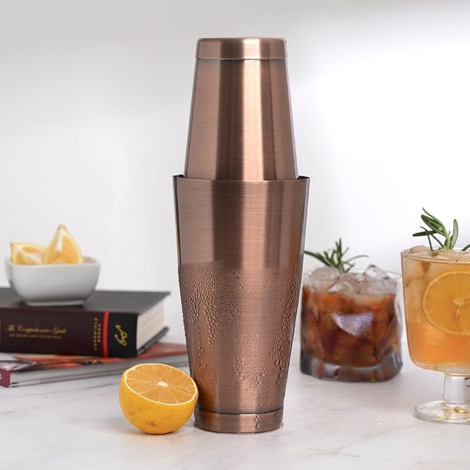 ETENS Boston Cocktail Shaker Antique Copper, Cocktail Shaker Tins Weighted - Image 5