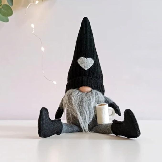 2 Pcs Coffee Gnomes Plush Bar Decor, Handmade Swedish Tomte Gnomes Gifts - Image 3