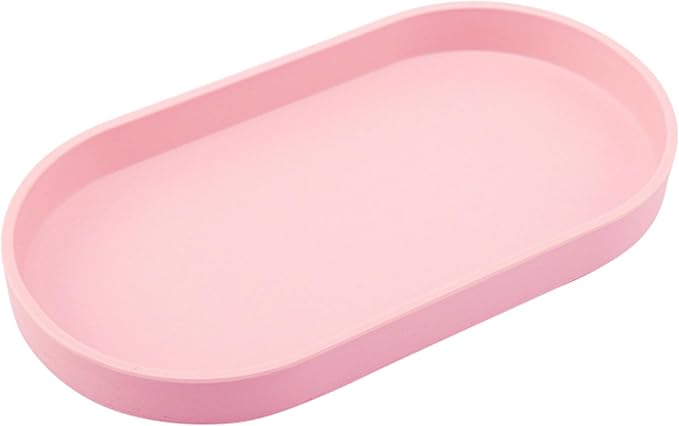 Pink Small Tray, Oval Tray | for Bathtub Bathroom Vanity Items, Countertop by VCREATC-VCREATEFORCUSTOMER