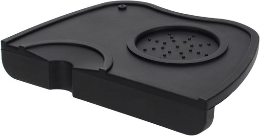 DIBTSA Espresso Tamping Mat, Silicone Coffee Tamper Mat with Corner Edge Tamp Support Station for Countertop, Barista Tools, Espresso Accessories, Medium, Black