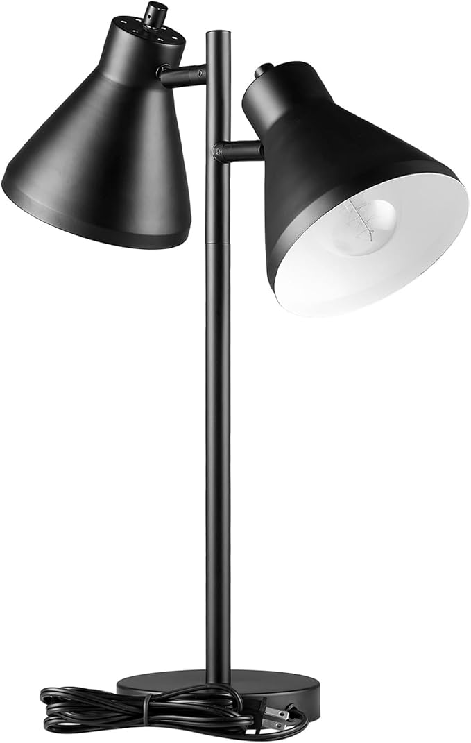 Globe Electric 18" 2-Light Desk Lamp, Industrial Design, Pivoting Heads by GlobeElectric