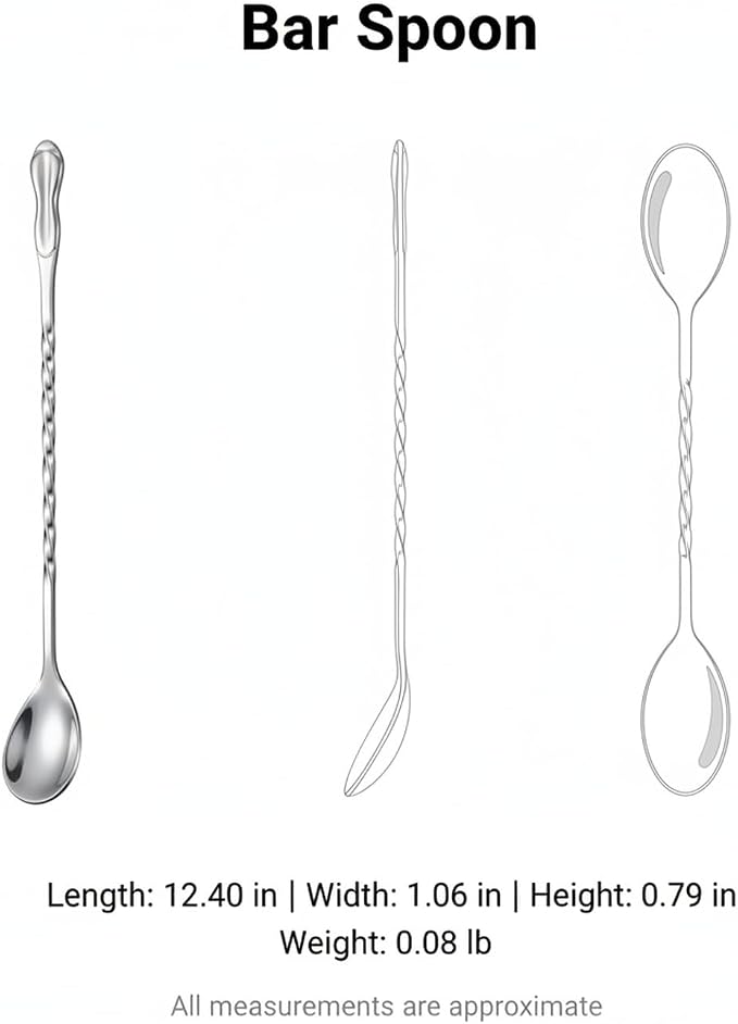 Stainless Steel Bar Spoon with Twisted Handle - Image 7