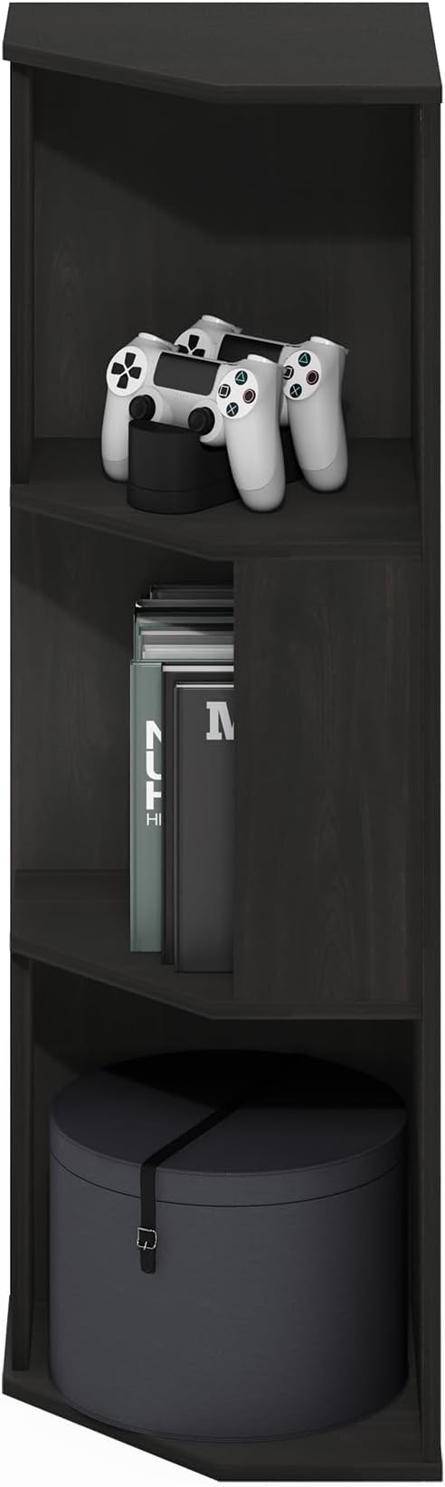 Furinno ECON Corner Shelf, 3-Tier Corner Book Shelf, Standing Storage Shelves - Image 5