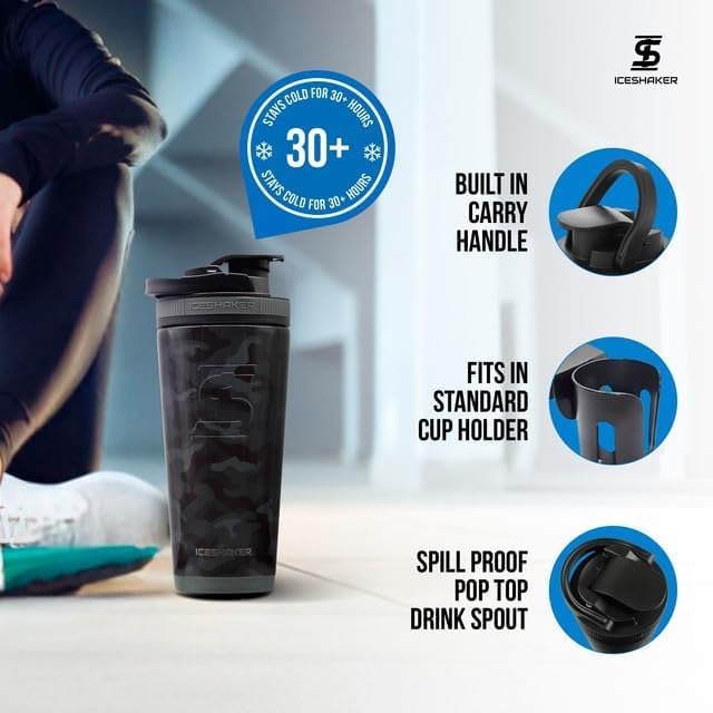 Ice Shaker Insulated Stainless Steel Shaker Bottle | 26oz - Image 3