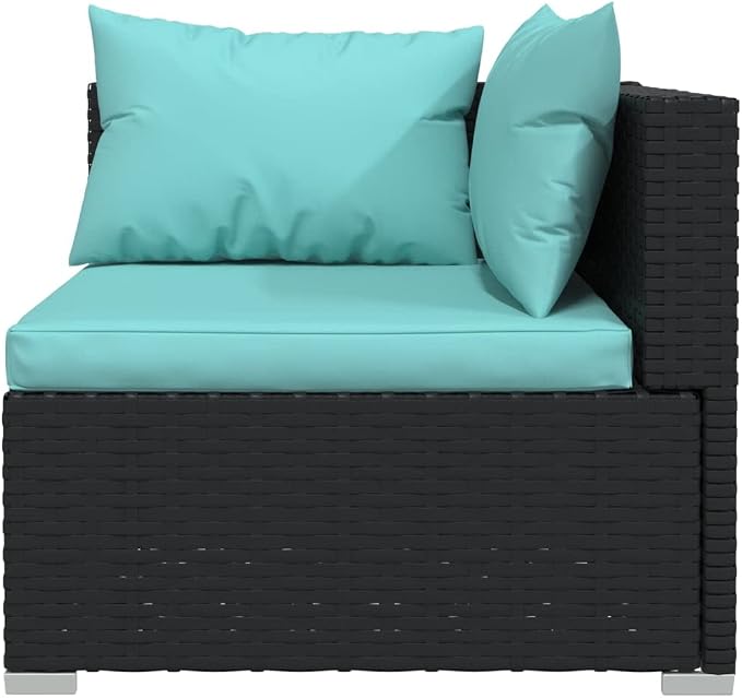 6 Piece Outdoor Garden Lounge Set, Modular Wicker Sofa Conversation Set - Image 4