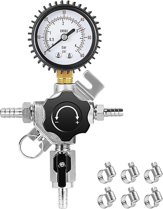 Professional Secondary CO2 Regulator, Pressure Beer Regulator Dual Gas Inlets & by Chciyich