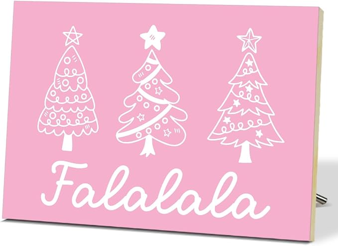 Falalala Merry Christmas Signs for Festival Wall Decoration Christmas Tree Wood by Unknown