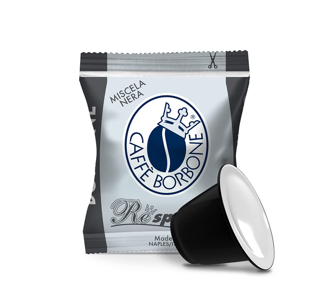 Caffe Borbone Nespresso Compatible Coffee Pods, Black Blend, Medium Roast, Arabica and Robusta Blend, Intense and Robust - NOT compatible with Vertuo - 100 Count