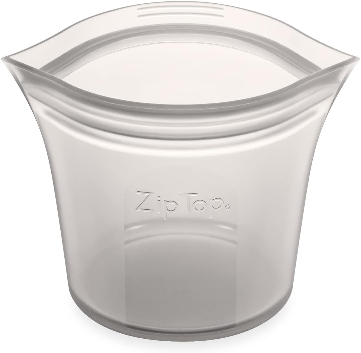 Zip Top Reusable Food Storage Bags | Short Cup [Gray] | Silicone Meal Prep Container | Microwave, Dishwasher and Freezer Safe | Made in the USA