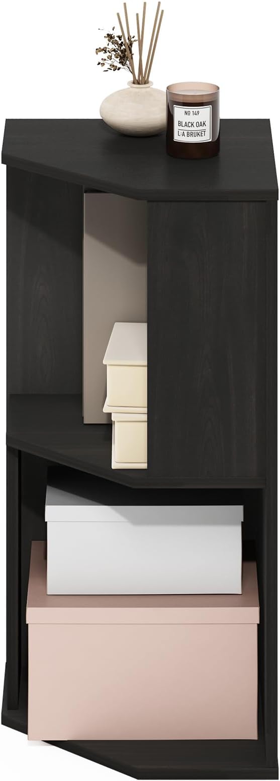 Furinno ECON Corner Shelf, 2-Tier Corner Book Shelf, Standing Storage Shelves - Image 4