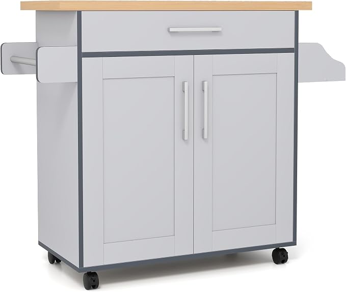 LOKO Kitchen Island Cart with Wheels, Rolling Kitchen Storage Cabinet with by LOKO