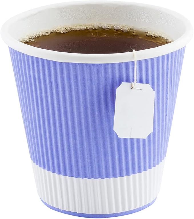 Restaurantware Ripple Wall Coffee Cups 25 Count 8 Ounce Insulated Light Purple - Image 6