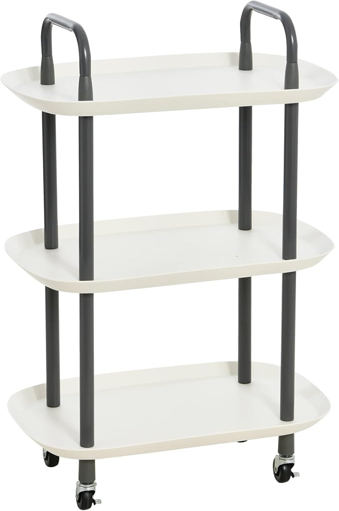 Main + Mesa Modern Plastic and Metal 3-Tier Trolley by MainMesa