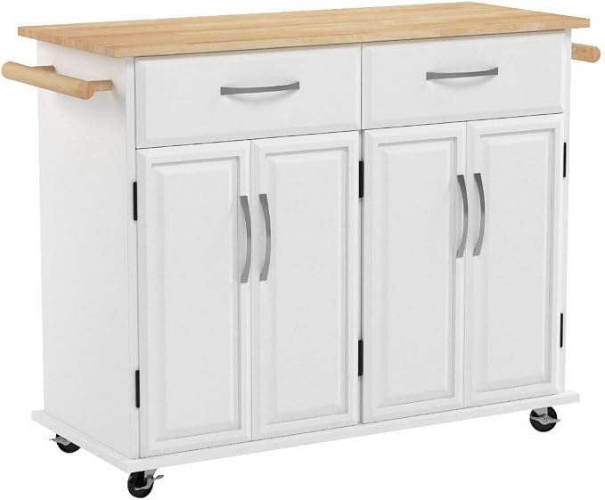 BELLEZE Rolling Kitchen Island Cart on Wheels - Image 4