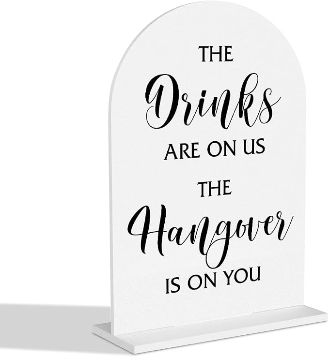 Wedding Bar Sign The Drinks Are On Us The Hangover Bar Sign by Unknown