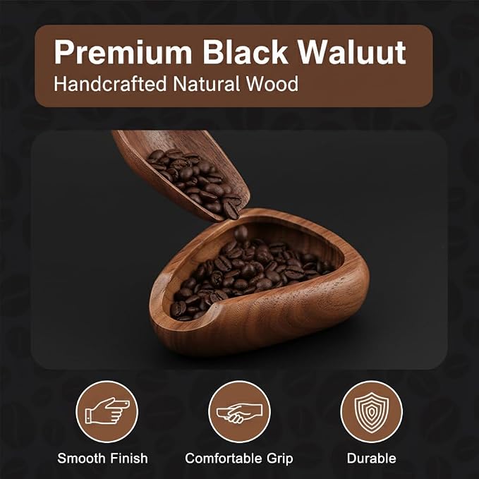 Coffee Bean Dosing Cup Set, Walnut Wood Espresso Dosing Cups - Image 6