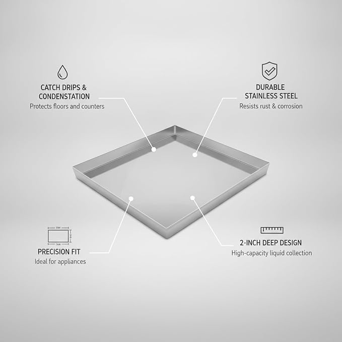 Stainless Steel Drip Tray, Rectangular Condensation Catch Pan - Image 4