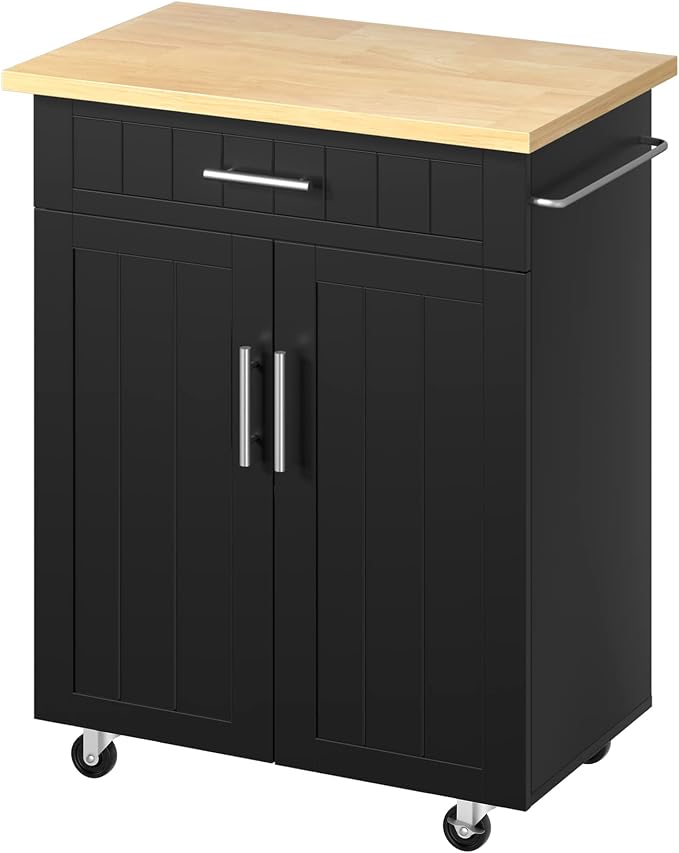 JY QAQA 26" Kitchen Island Cart on Wheels, Mobile Kitchen Storage Cabinet - Image 8