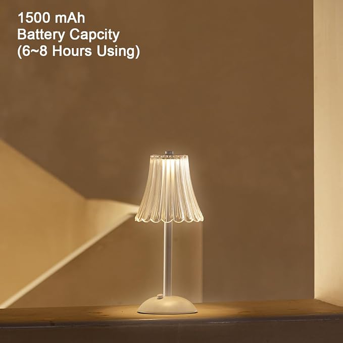 HEQET Cordless Table Lamps for Home, Dining Room, USB Charge 12'' Tall LED - Image 2