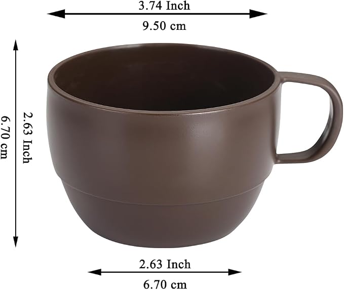 Coffee Mugs Set of 6, Coffee Cups 12oz, Durable Light Weight Plastic Mugs - Image 2