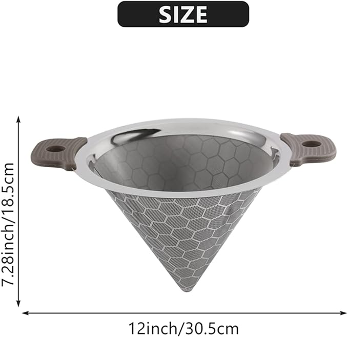 Kitchen Funnel Stainless Steel Double-Layer Tea Strainer, Coffee Dripper - Image 3
