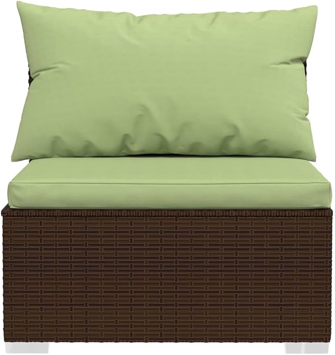9-Piece Modular Garden Lounge Set Brown PE Rattan Outdoor Sectional Furniture - Image 4
