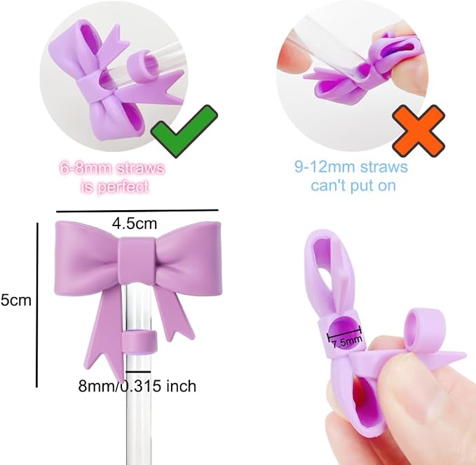 Bow Straw Covers Cap Compatible - Image 2