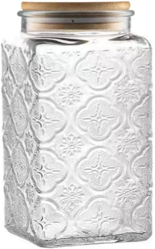 ANSQU Vintage Glass Storage Jar, 34 FL OZ Glass Food Storage Containers by ANSQU