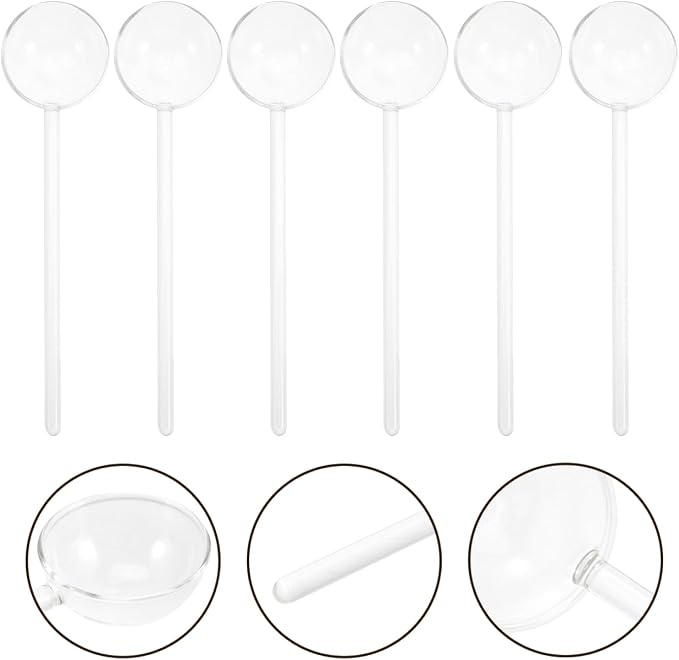 Amosfun Glass Dessert Spoons Set of 6 6.69In Long Handle Heat Resistant Spoon - Image 8