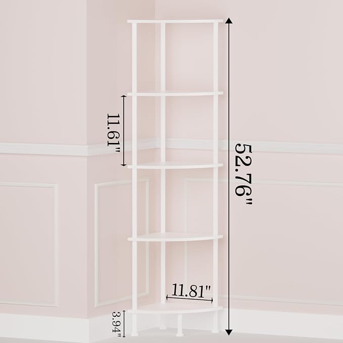 5-Tier Corner Shelf Stand, Tall Display Shelf, Plant Stand, Storage Standing - Image 3
