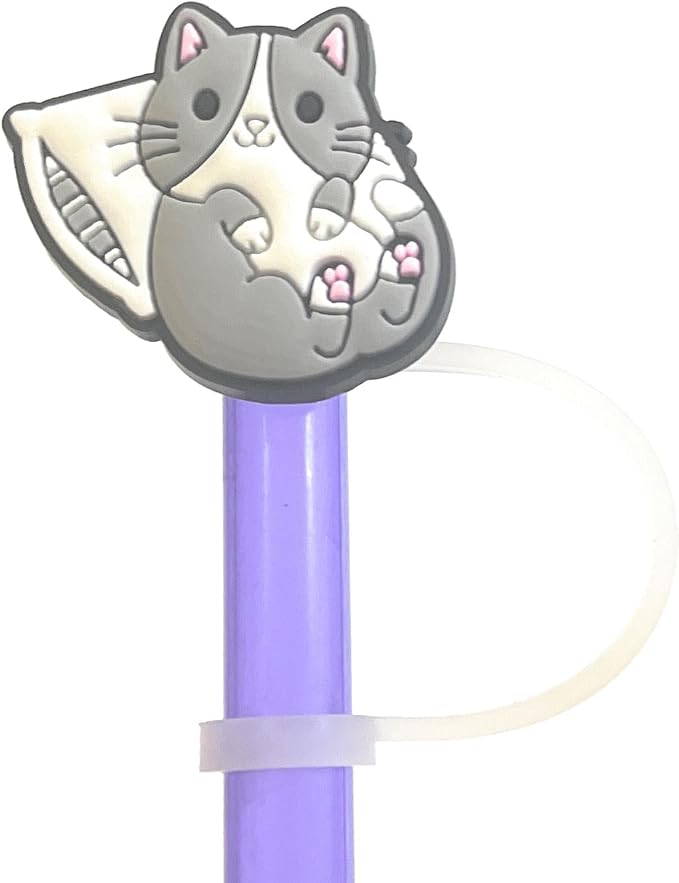 6 Pack 8mm Straw Toppers Cute Kitten - Image 6
