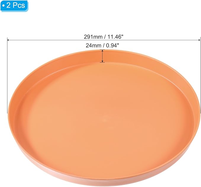 PATIKIL 12" Round Restaurant Serving Trays, 2 Pack Non-Slip Food Service Tray - Image 2