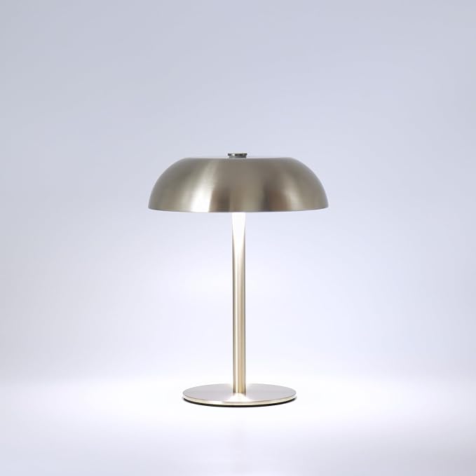 Portable LED Mushroom Table Lamp, 8.46'' Metal Small Cordless Desk Night Light by JHWDHDTableLamp