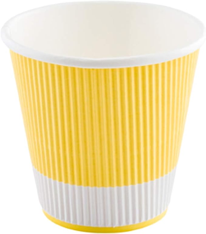 Restaurantware Ripple Wall Coffee Cups 25 Count 8 Ounce Insulated Light Yellow - Image 5