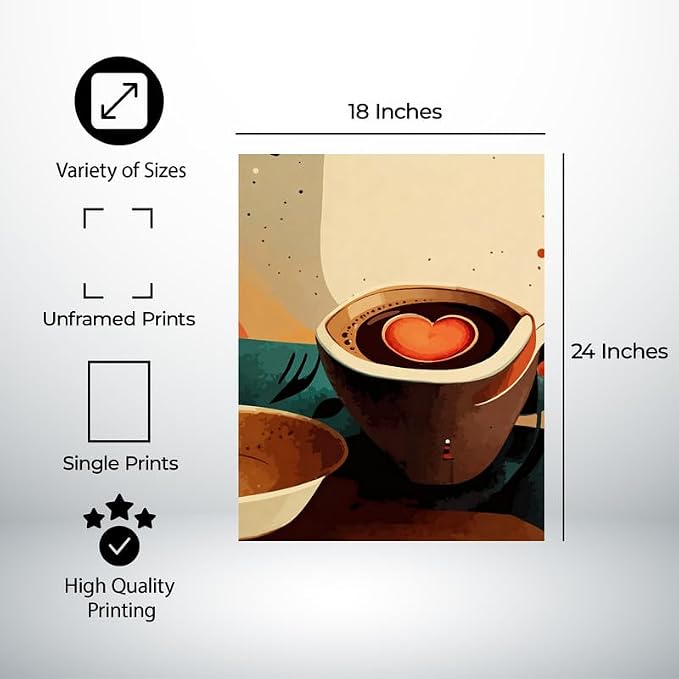 Lawrence Williams Designs Heart Coffee Poster - Image 2