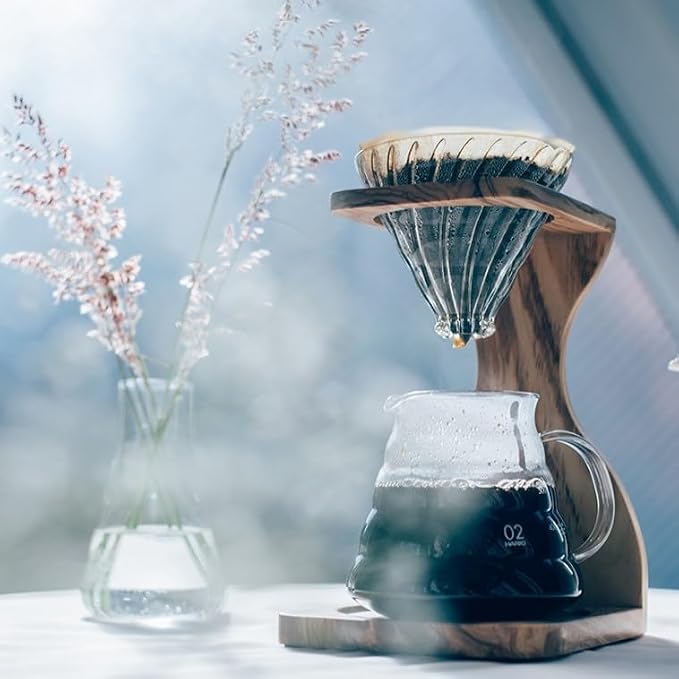 Hario V60 Olive Wood Pour Over Stand Set - Image 5