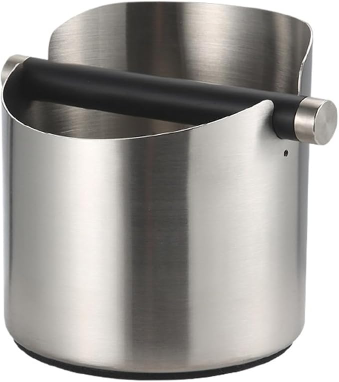 Small Round Stainless Steel Espresso Knock Box by Unknown