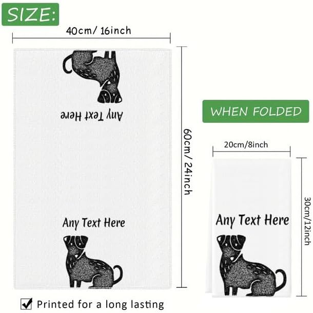 Custom Dog Kitchen Towel 2-Pack Set, Design Your Own Text One Side, Custom - Image 7