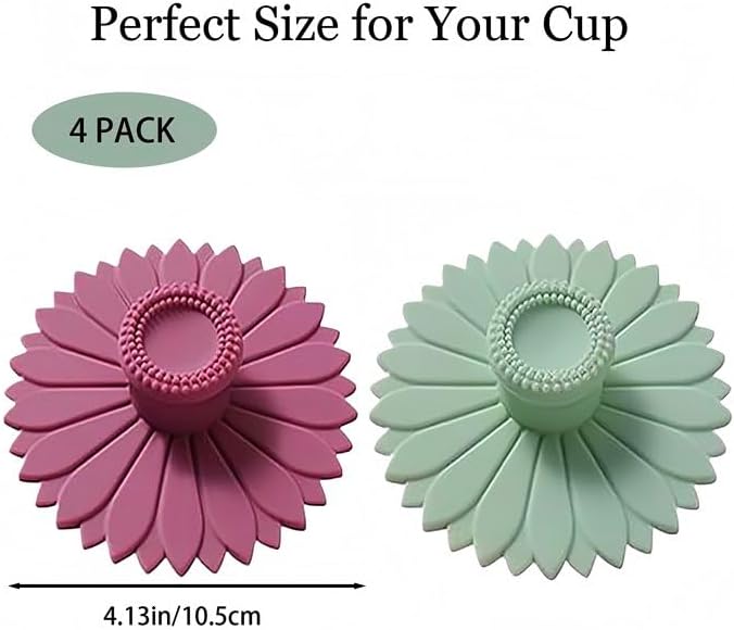 Sunflower Silicone Cup Covers, Reusable & Flexible Mug Covers and Silicone Lids - Image 2