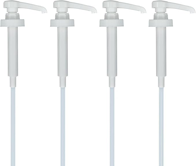 5ml High Output Syrup Pumps, 38/400 Neck Size Plastic Ribbed Dispensing Pumps by Custari