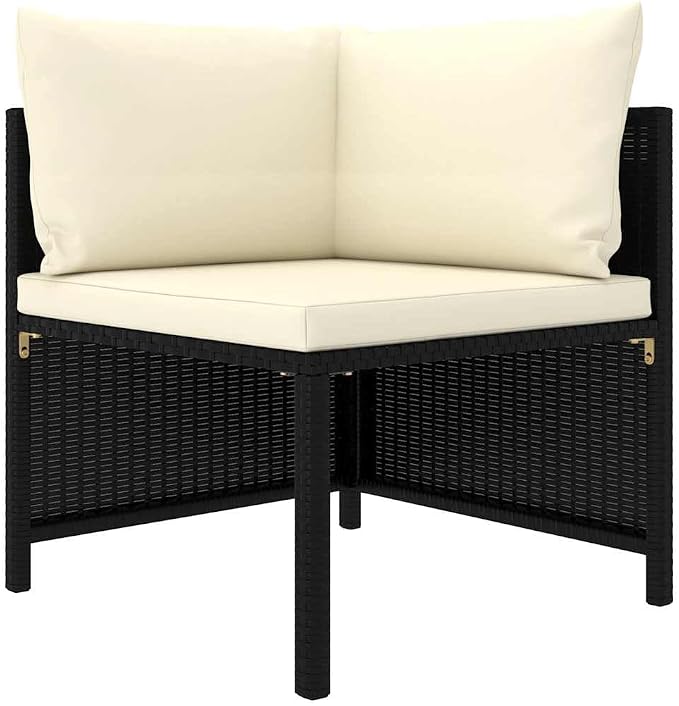 7 Piece Patio Lounge Set with Cushions, Poly Rattan Modular Sectional Sofa - Image 3