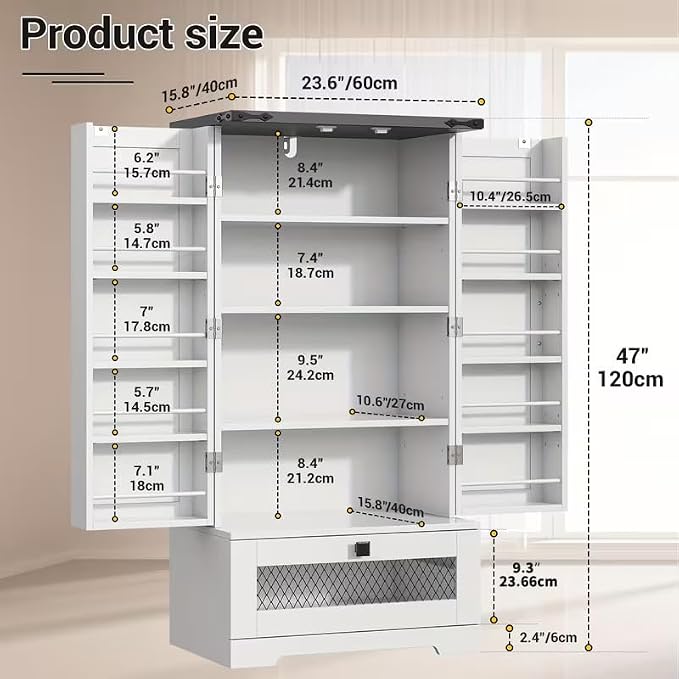 kepptory Farmhouse Pantry Cabinet - Image 2