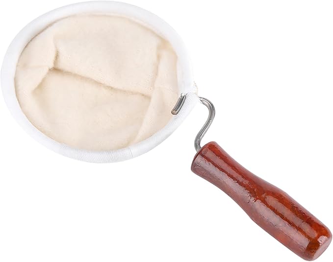 Coffee Strainer Cloth with Wooden Handle Coffee Filter Reusable Cafe Cloth Bag - Image 7